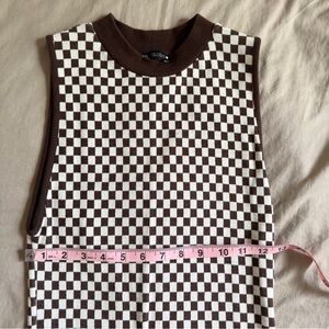 Zara Brown Gingham Dress size Small